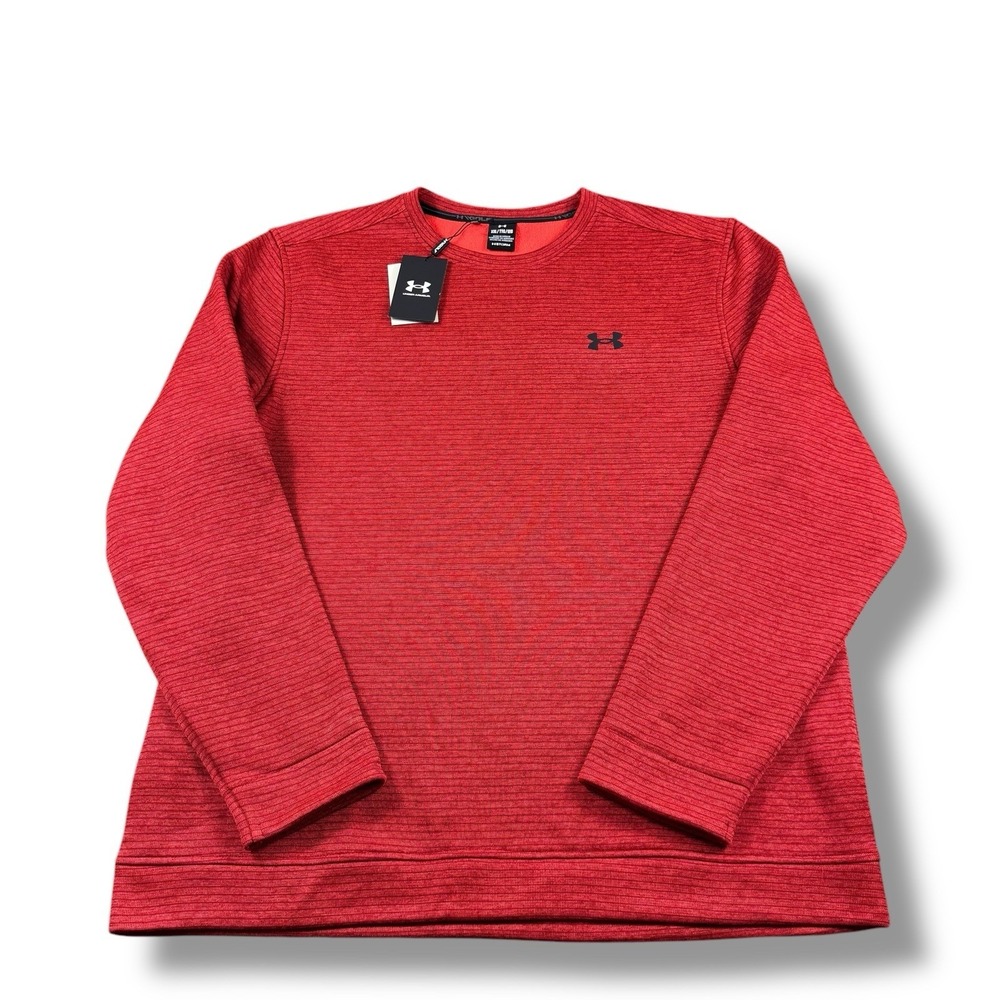 NWT $75 Under Armour Golf Storm SweaterFleece Crewneck L/S Stadium Red Mens 2XL